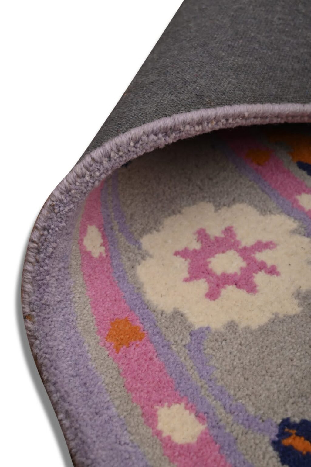 Wool Tufted Designer Bedroom Rug,Pink