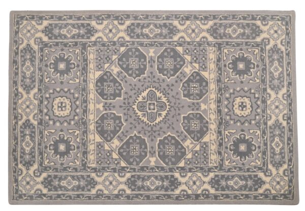 Wool Tufted Designer Bedroom Rug,Grey