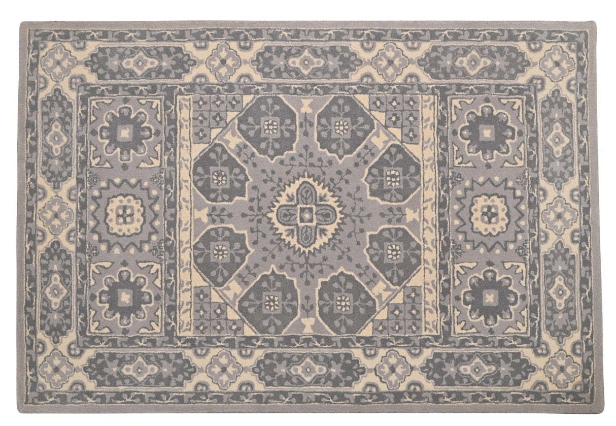 Wool Tufted Designer Bedroom Rug,Grey