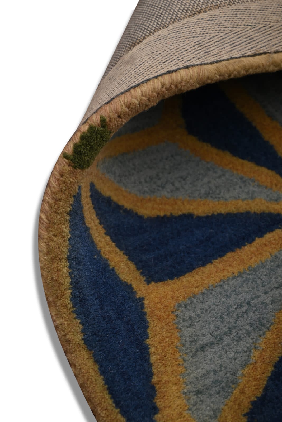 Wool Tufted Home Decor Area Rug, Blue & Grey