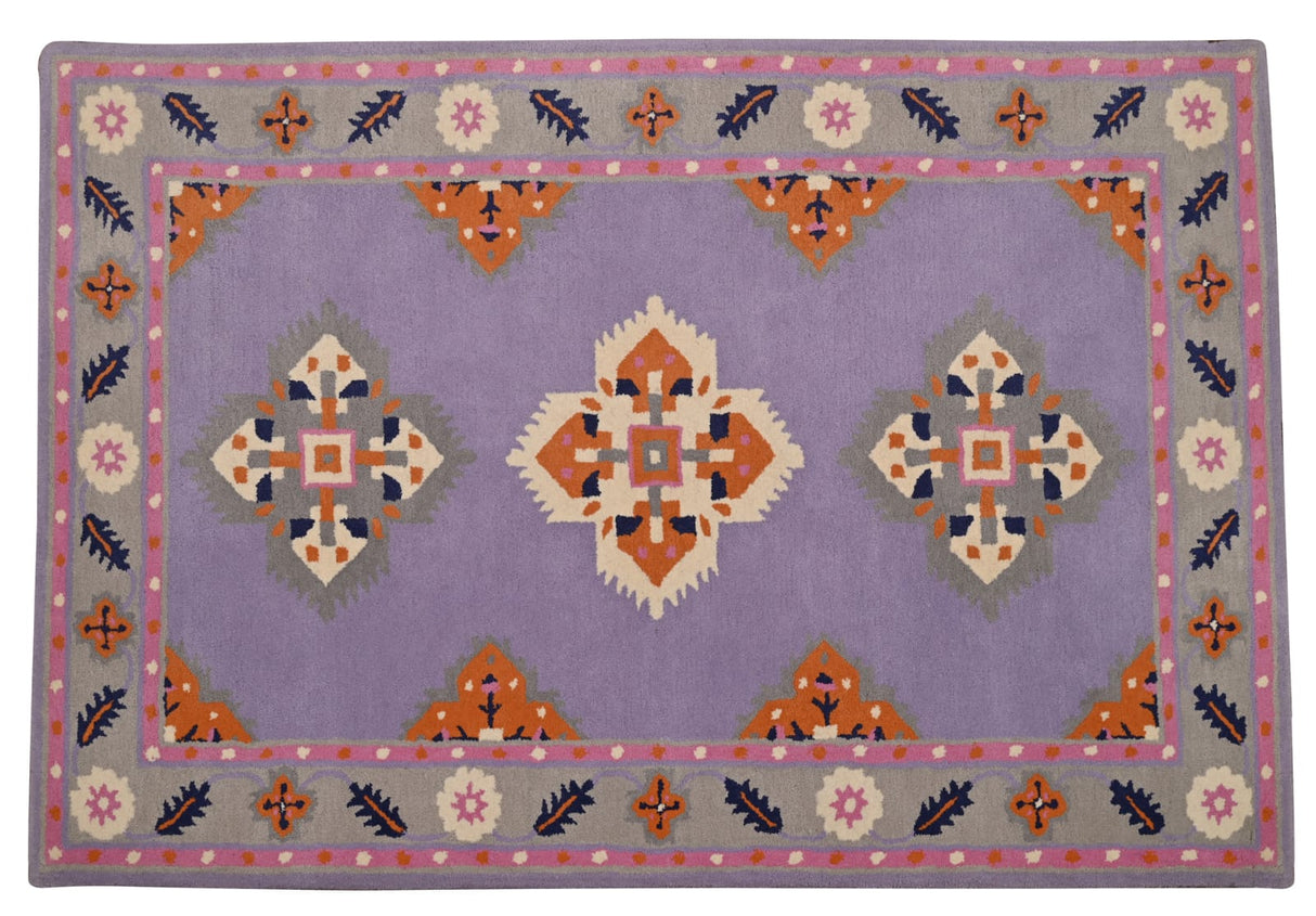 Wool Tufted Designer Bedroom Rug,Pink