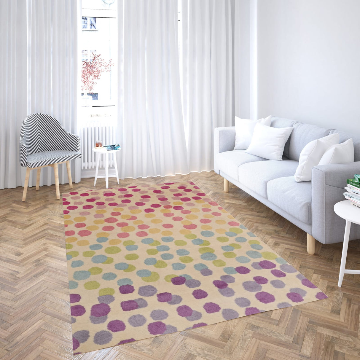 Wool Tufted Multicolor Floor Carpet,Lounge & Living