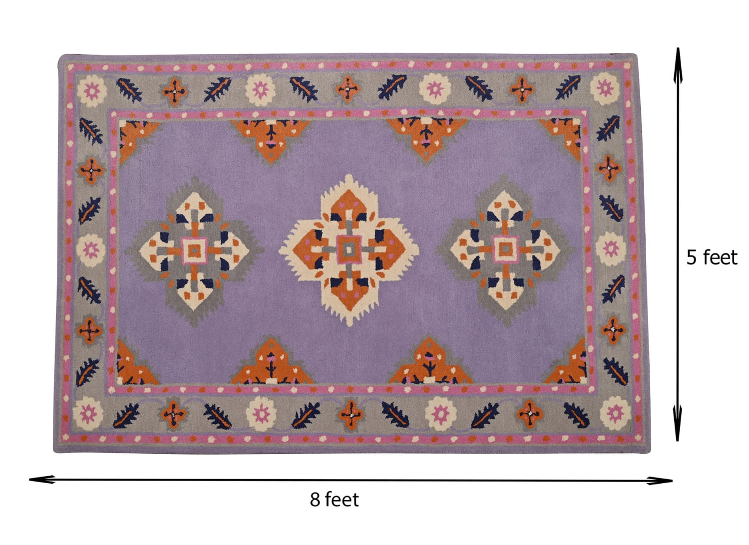 Wool Tufted Designer Bedroom Rug,Pink