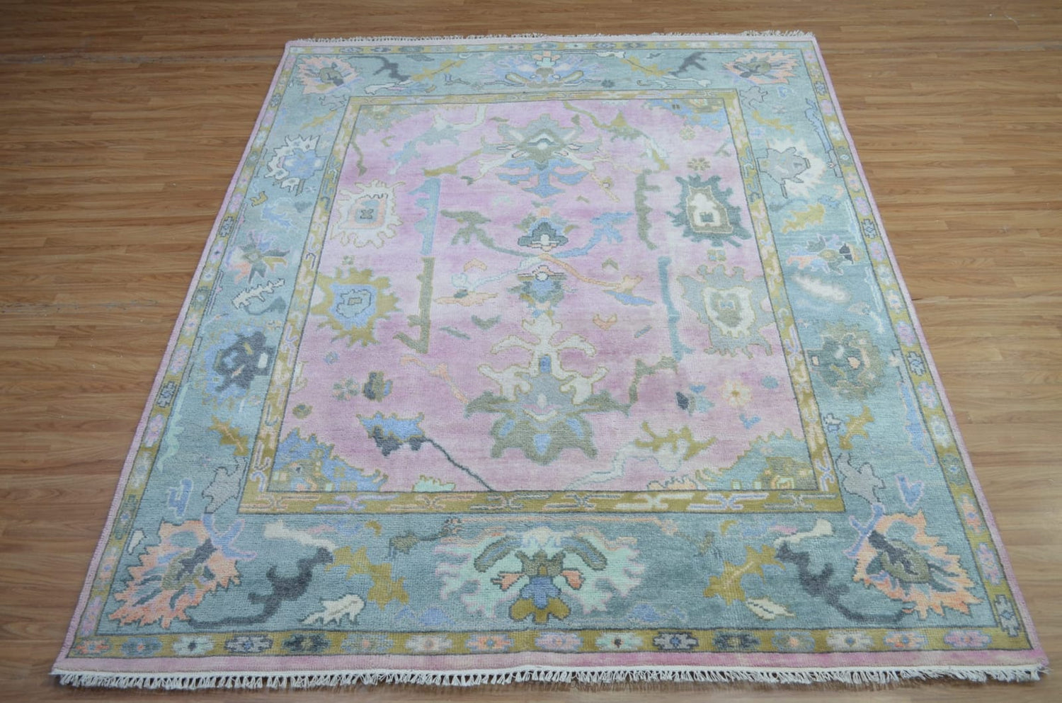 Office Decorative Wool Oushak Floor Rug, Handwoven Oushak Carpets