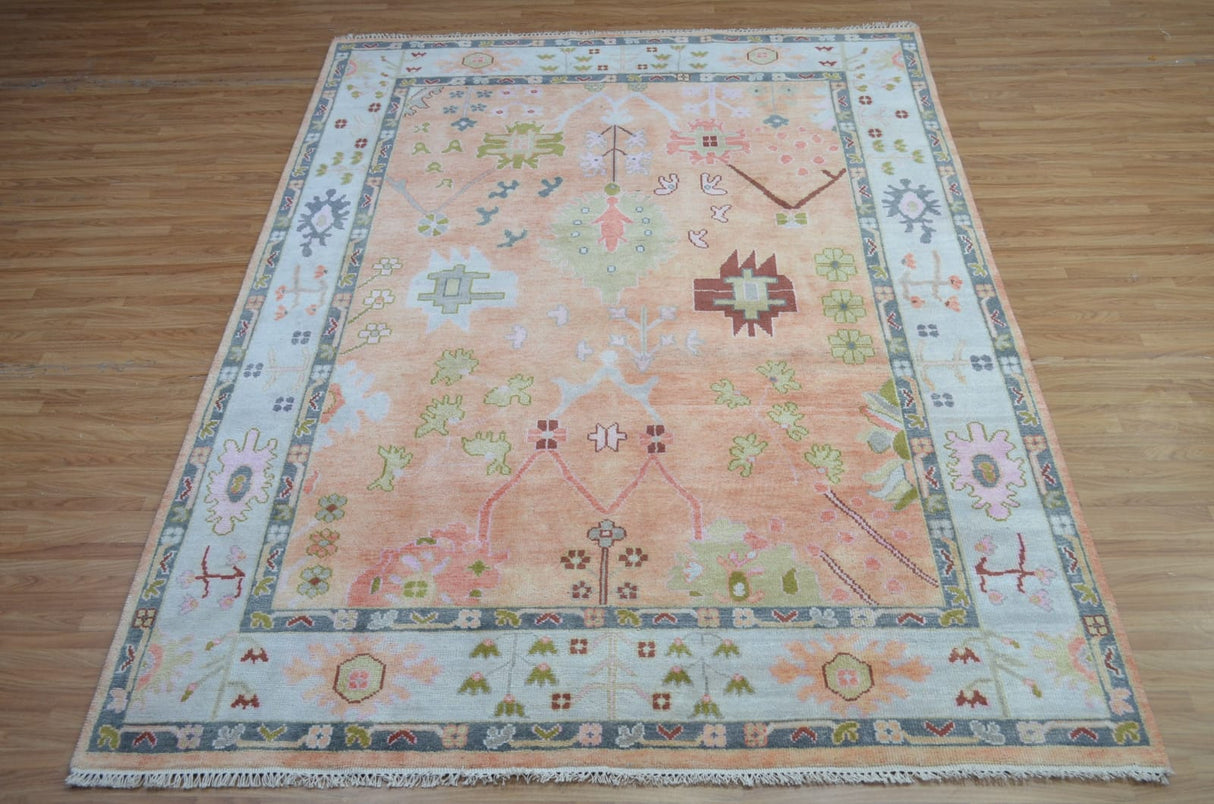 Playroom Decorative Wool Oushak Floor Rug,Handmade Oushak Carpets