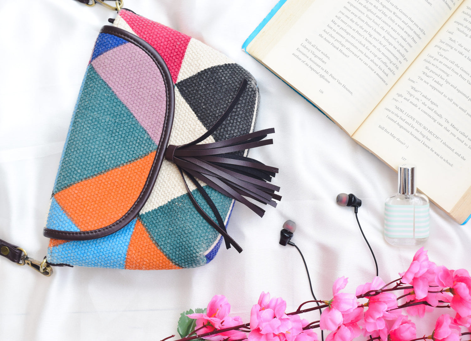 Bohemian Dhurrie Bags,Triangular Light Tryst Sling Bag