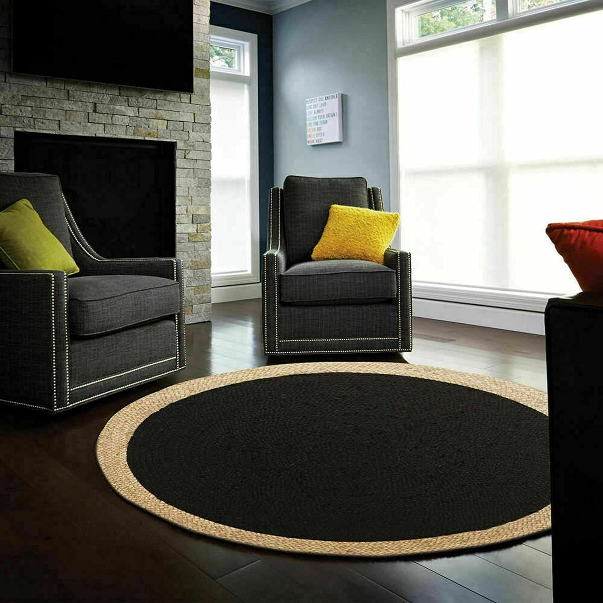 Handmade Natural Jute Round Rug – Braided Area Rug for Stylish Home Décor