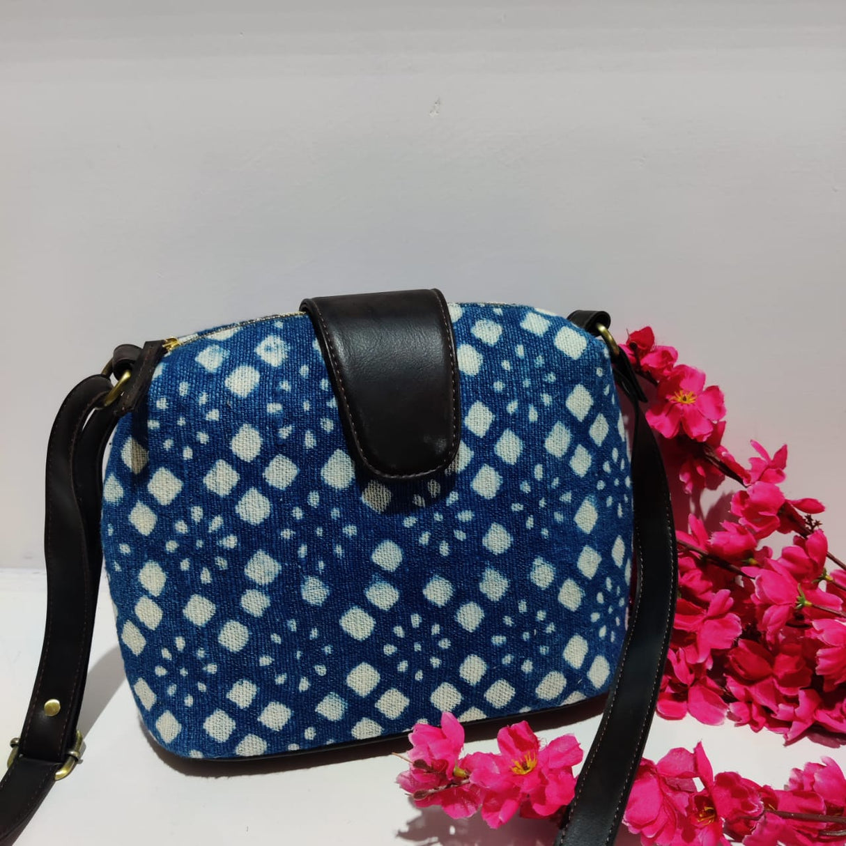 Cotton Dhurrie Sling Bag,Handmade Indian Dhurrie Bags