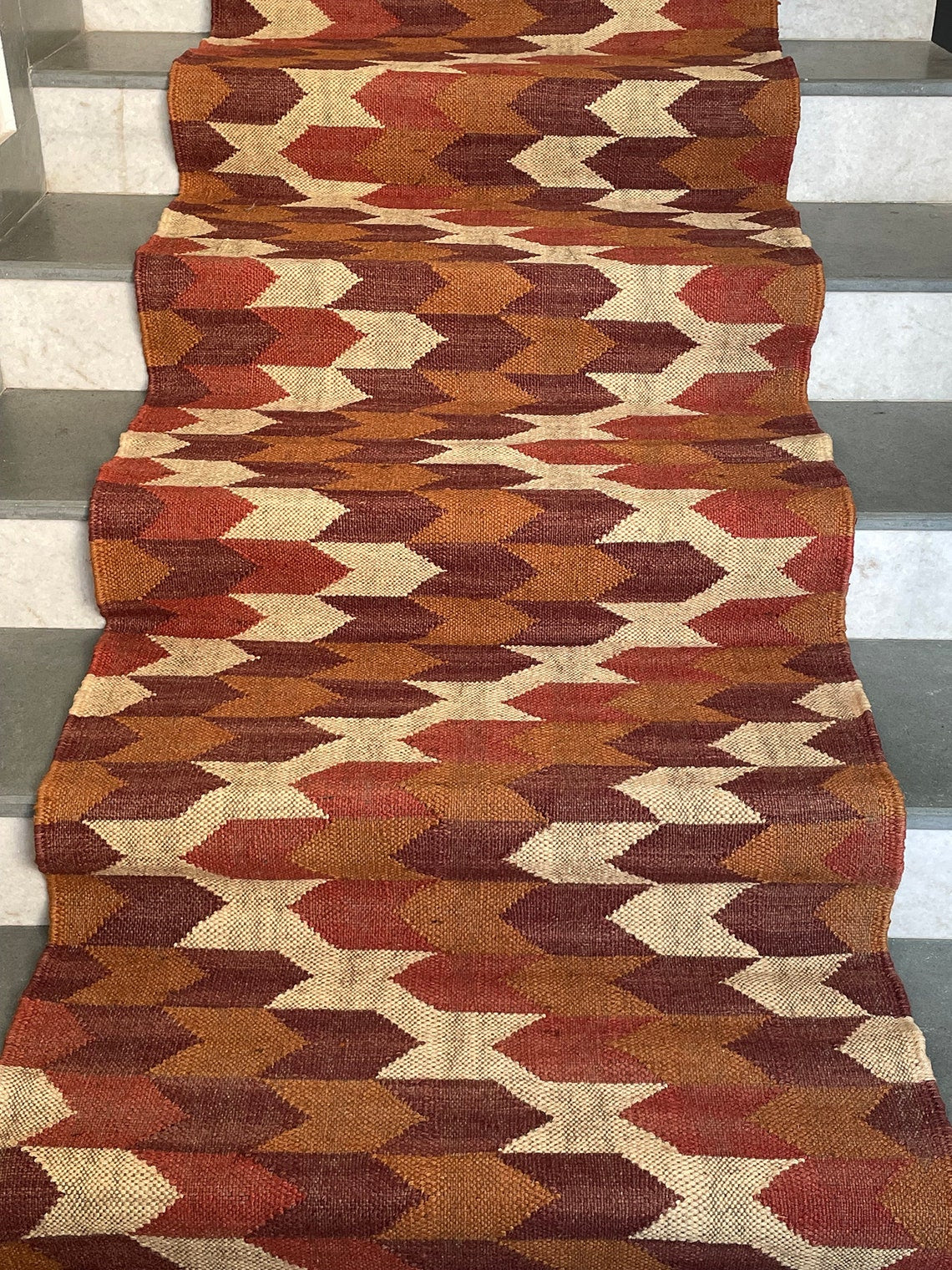 Kilim Runner for Stairs – Handwoven Geometric Style