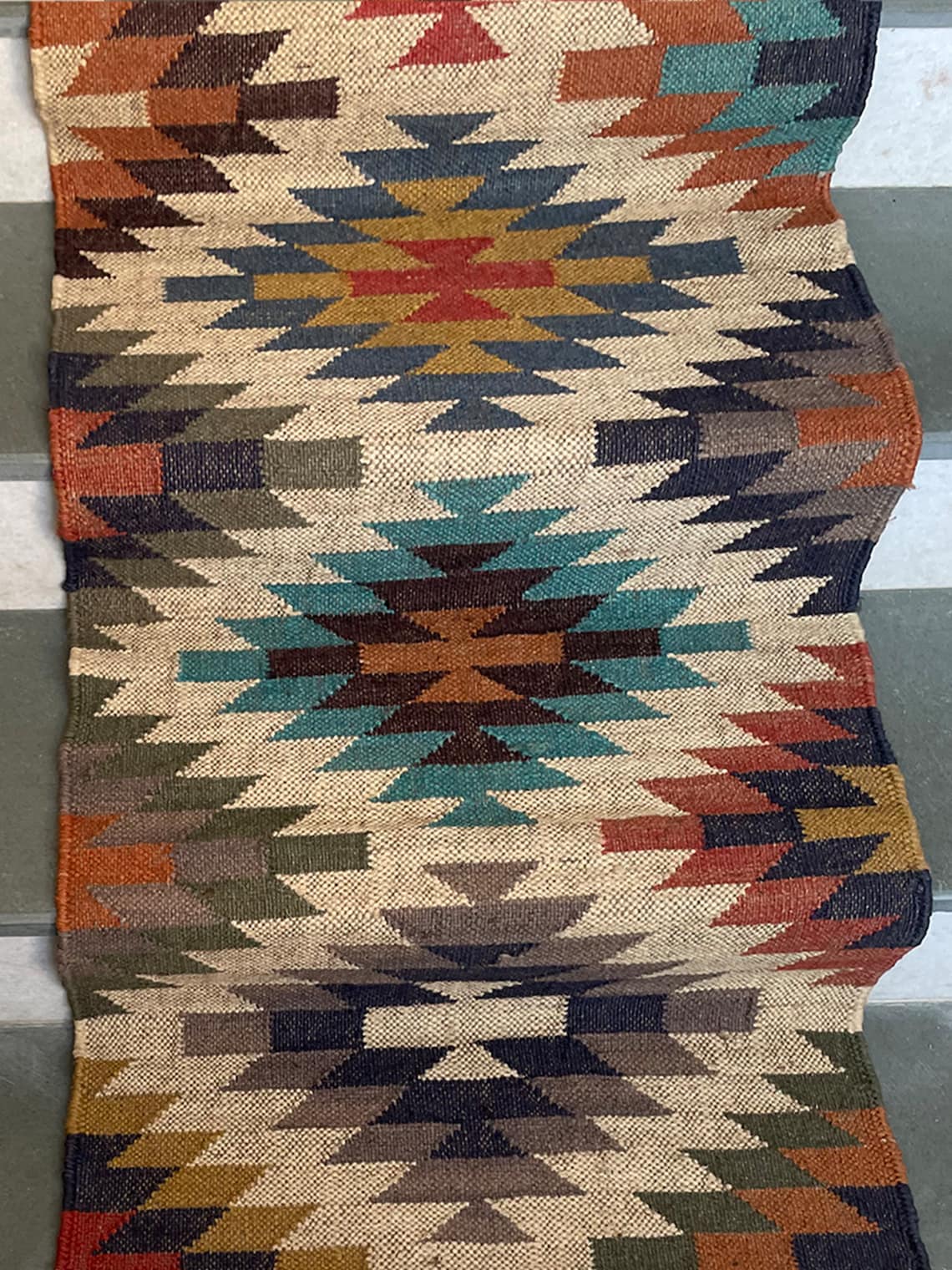 Natural Kilim Jute Stair Runner – Textured Elegance