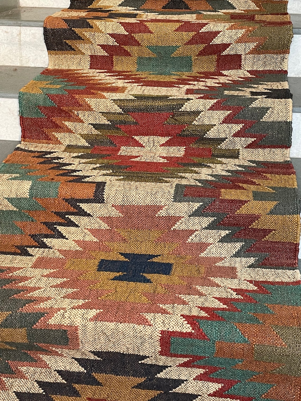 Rustic Kilim Jute Stair Runner – Heritage Craft