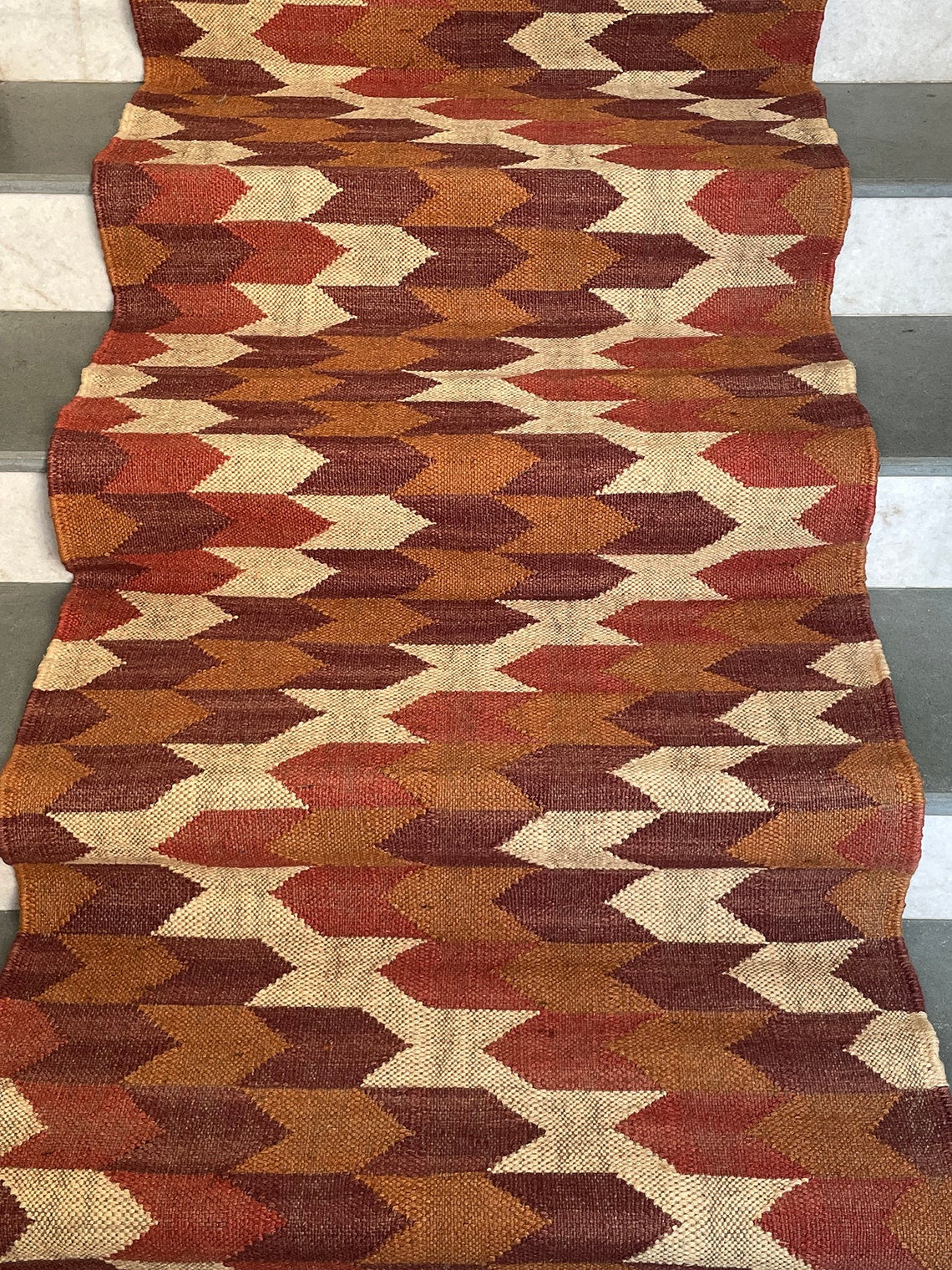 Kilim Runner for Stairs – Handwoven Geometric Style