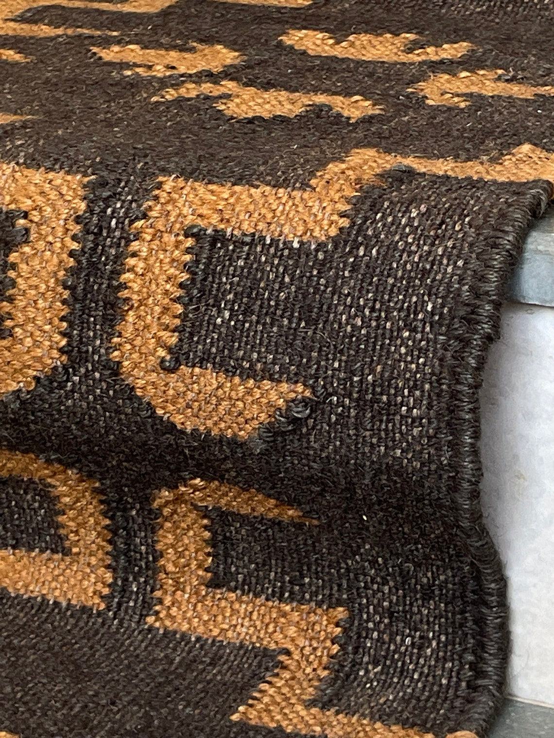 Tribal Kilim Jute Runner – Perfect for Rustic Stairs