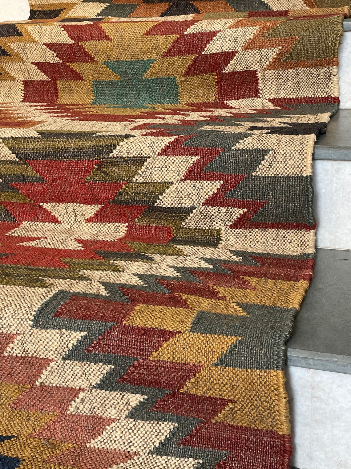 Rustic Kilim Jute Stair Runner – Heritage Craft