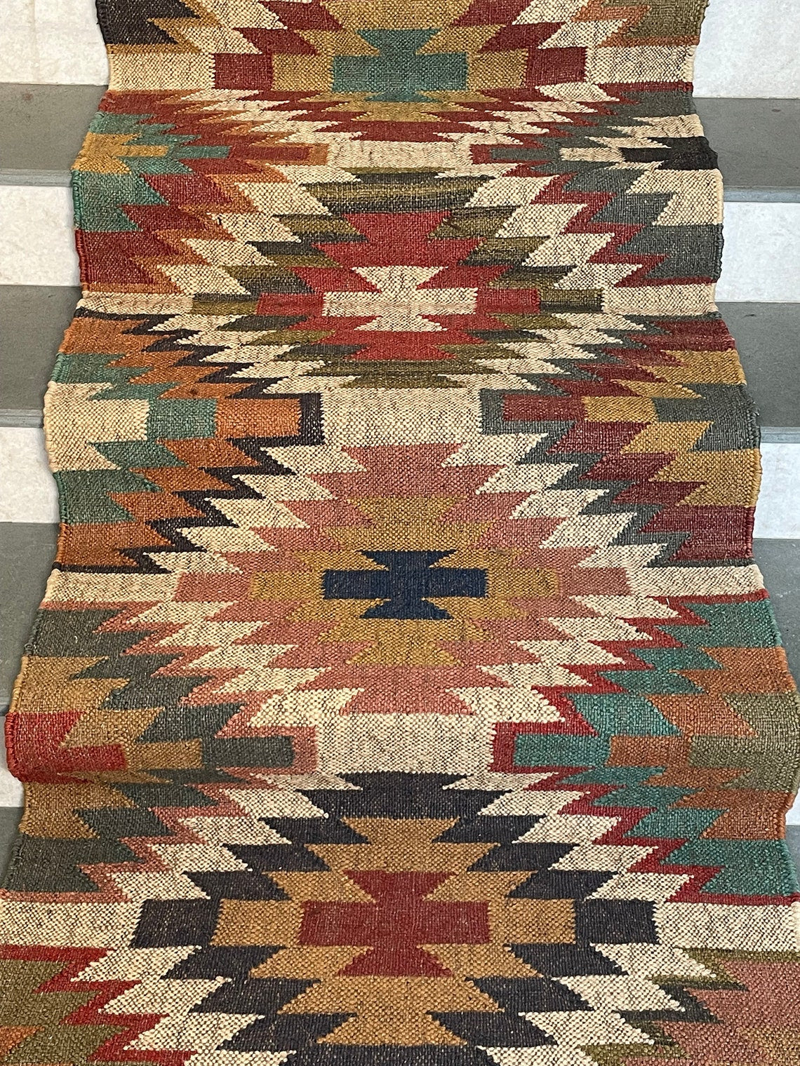 Rustic Kilim Jute Stair Runner – Heritage Craft