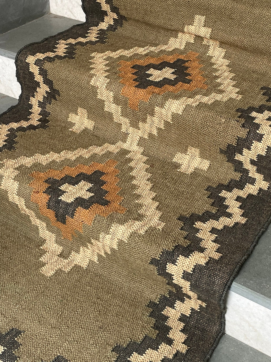 Wool & Jute Blend Stair Runner – Textured Appeal