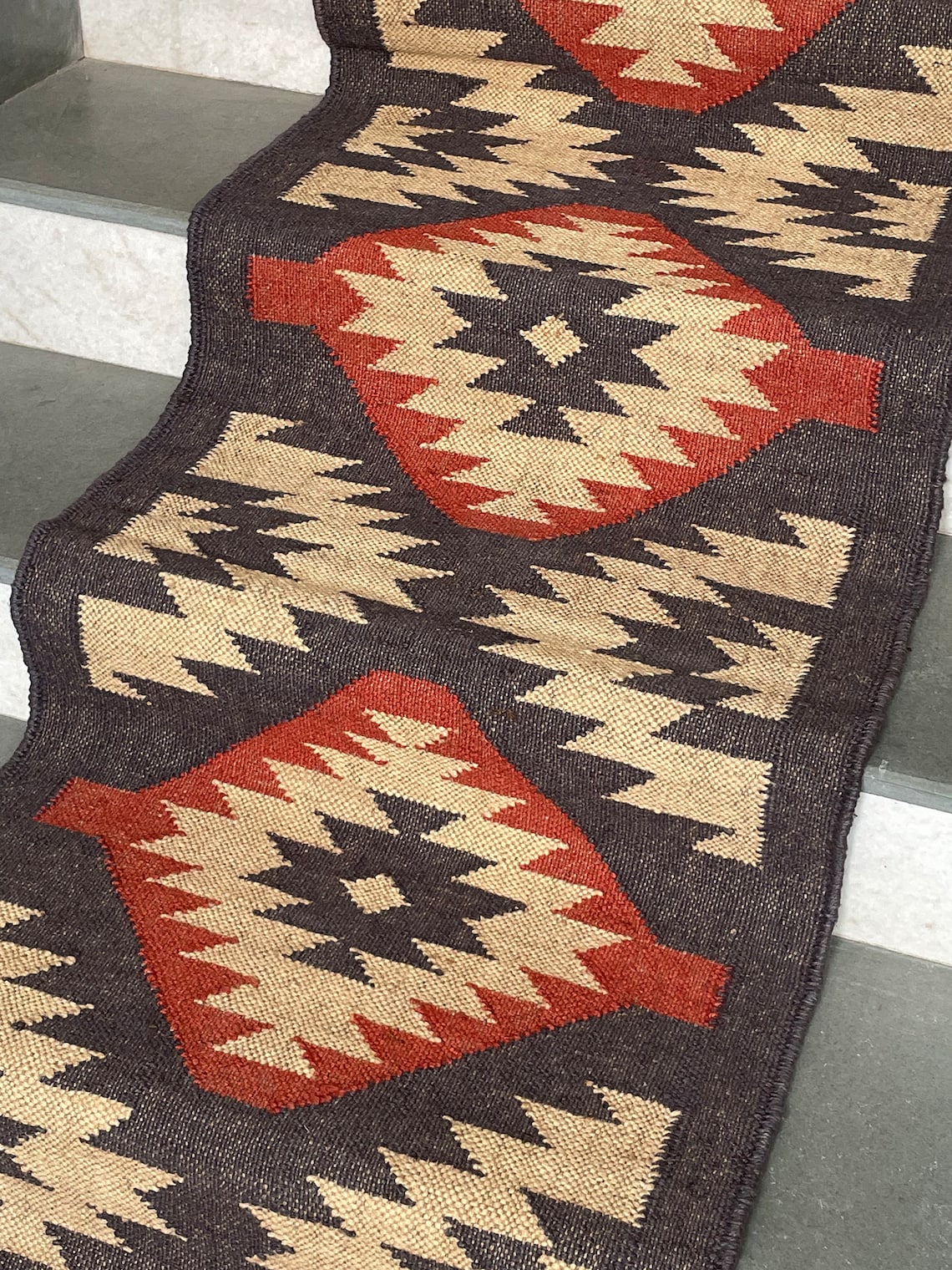Ethnic Kilim Jute Stair Runner – Artisanal Style