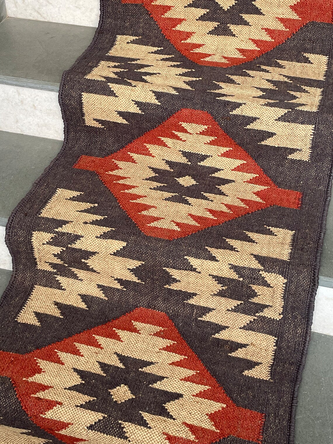 Ethnic Kilim Jute Stair Runner – Artisanal Style