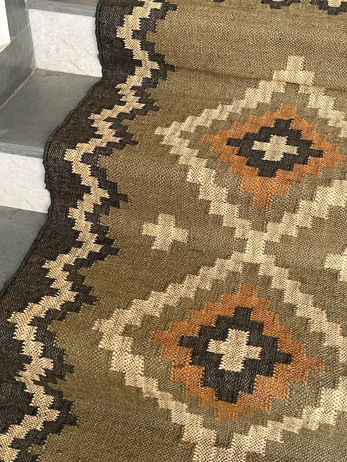 Wool & Jute Blend Stair Runner – Textured Appeal