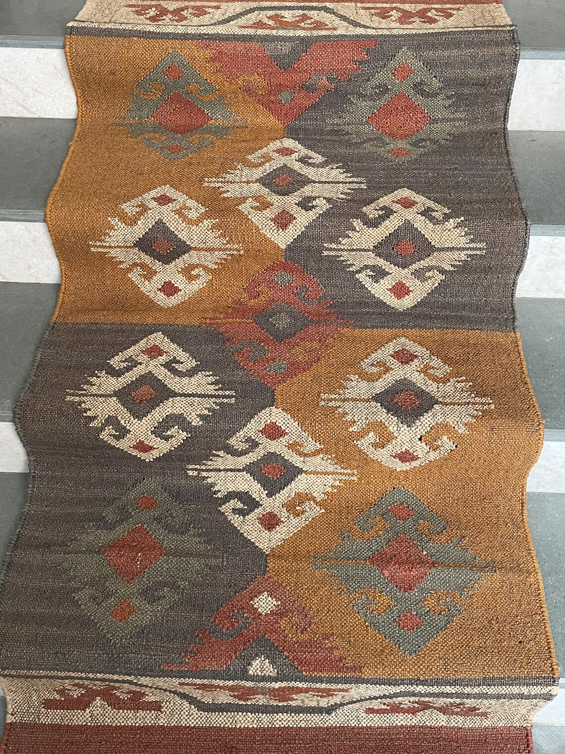 Contemporary Luxury Wool Stair Runner – Grey Tones