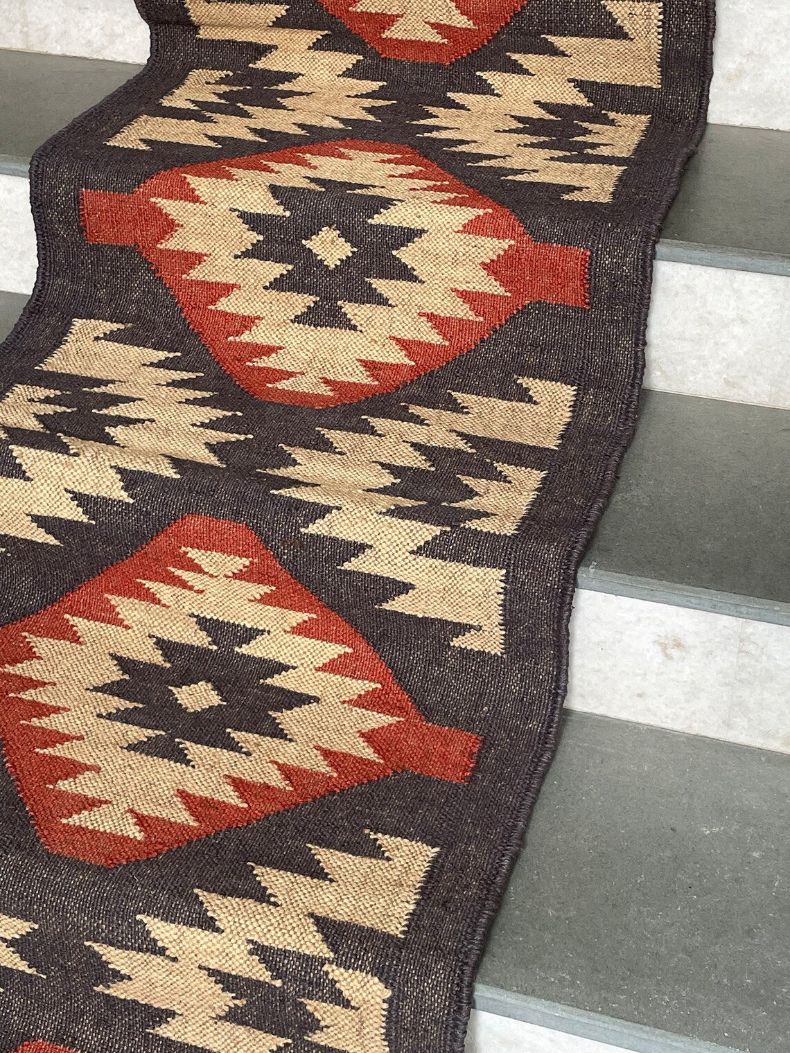Ethnic Kilim Jute Stair Runner – Artisanal Style