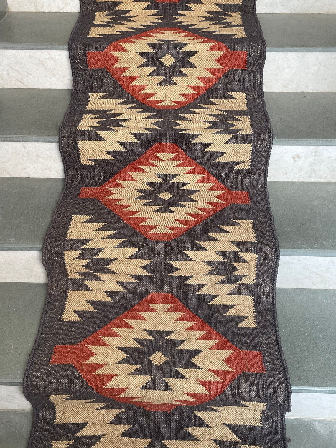 Ethnic Kilim Jute Stair Runner – Artisanal Style