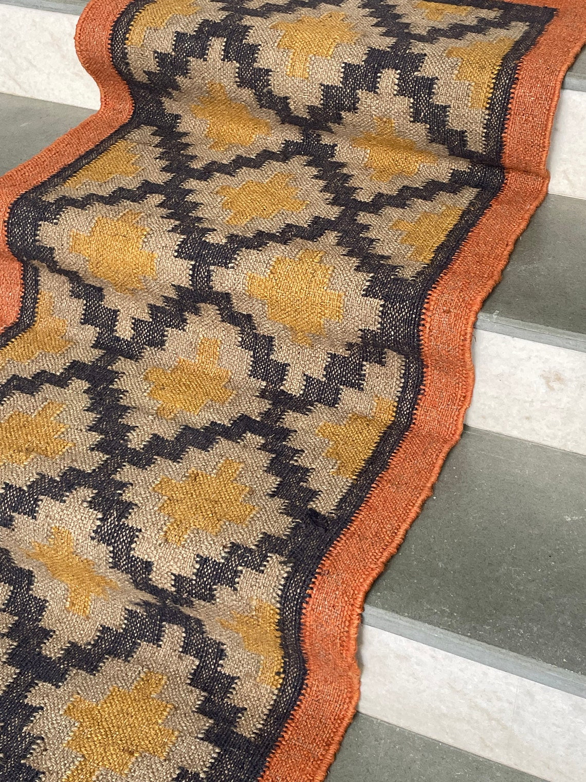 Flatweave Wool Jute Stair Runner – Classic Boho Look