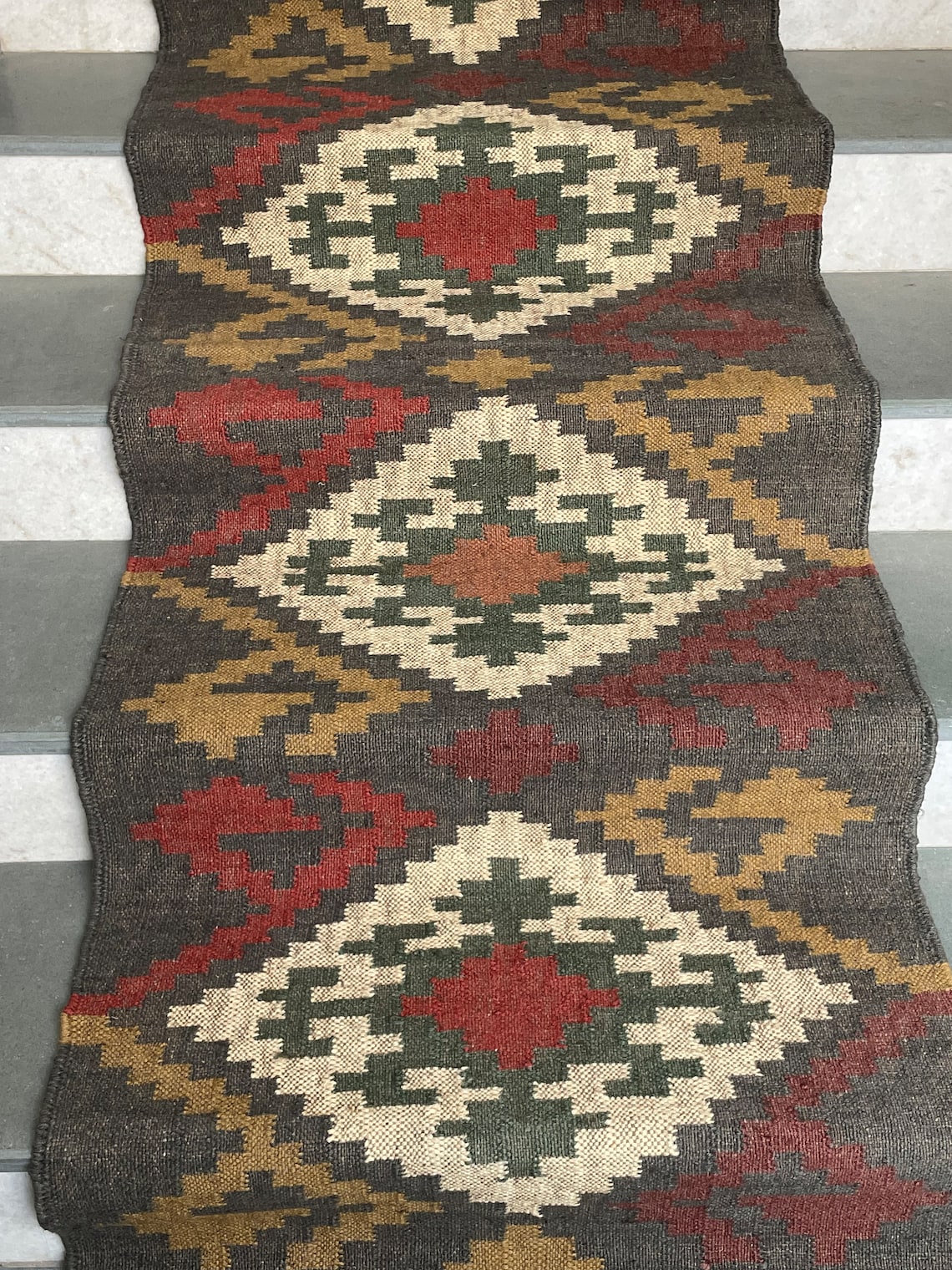 Rustic Wool Jute Staircase Runner – Eco-Friendly Design