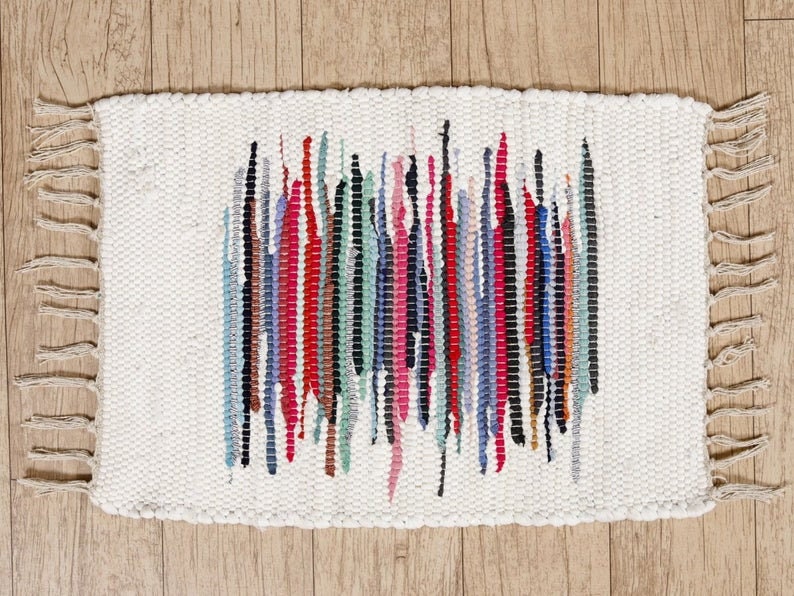 Cotton Yoga Beach Mat Chindi Carpet Rug, Reversible Mats Floor Area Rugs