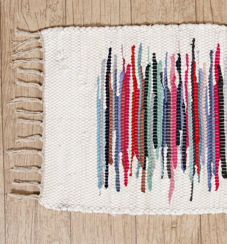 Cotton Yoga Beach Mat Chindi Carpet Rug, Reversible Mats Floor Area Rugs