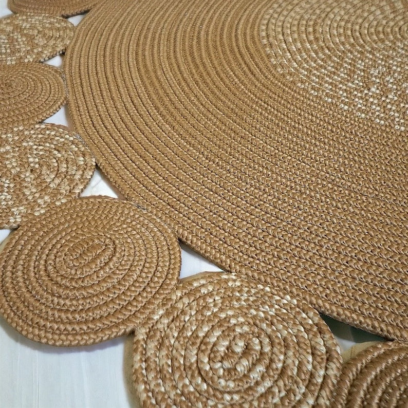 Handwoven Round Natural Fiber Rugs – Boho Chic Area Rugs for Home Décor