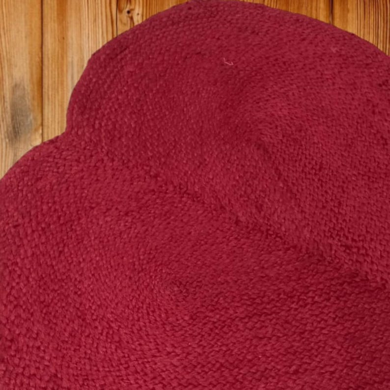 Red Heart Jute Rug, Heart Shape Red Jute Rug