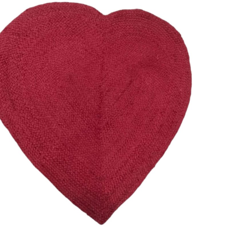 Red Heart Jute Rug, Heart Shape Red Jute Rug