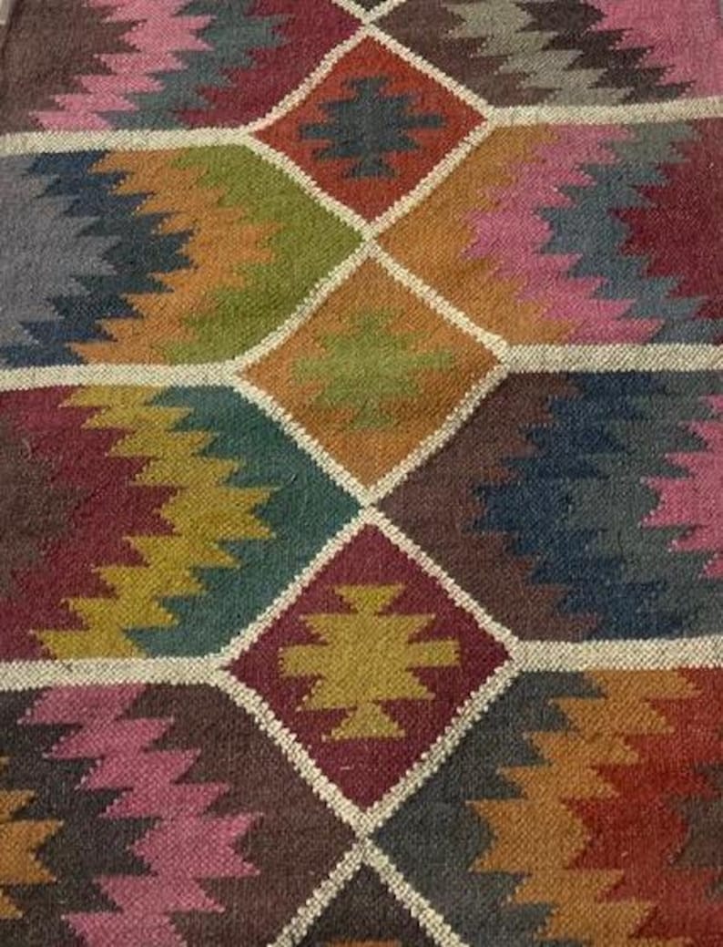 Bohemian Rug, Handmade Kilim Runner Rug For Stair Décor
