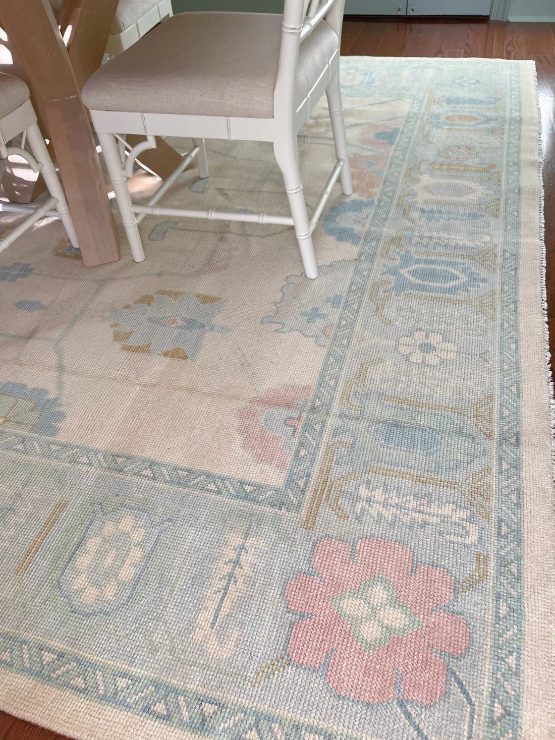 Distressed Oushak Carpet, Vintage Oushak Wool Rug, Modern Oushak Rugs