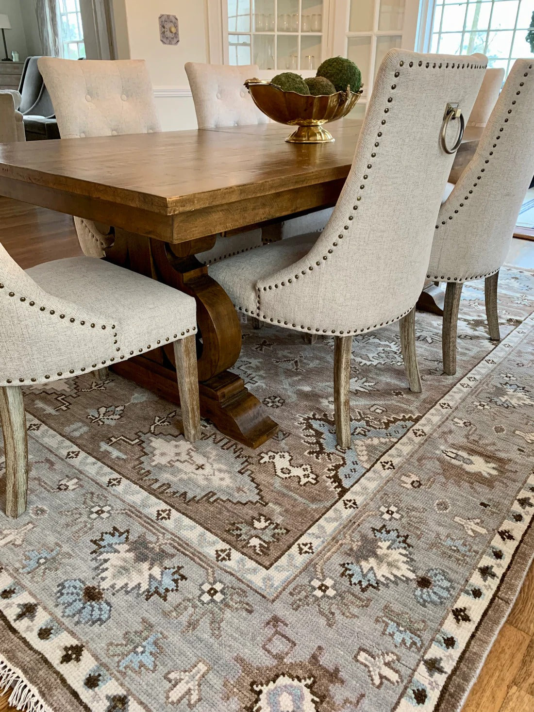 Handmade Vintage Oushak Rug, Bedroom Oushak Carpets