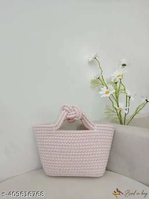 Stylish Handknitted Jute Handheld bag For Women Handheld Bags