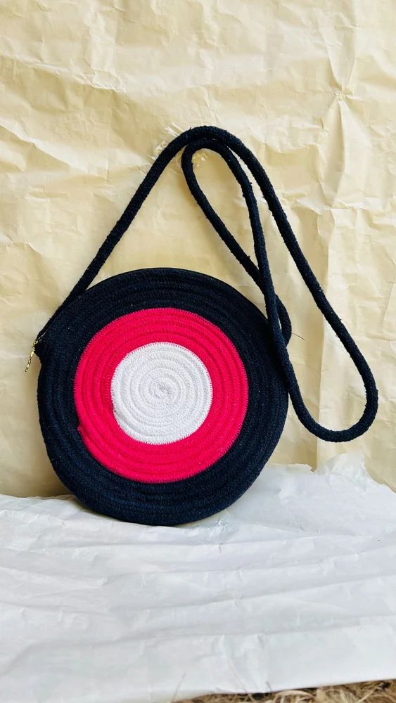 Ladies Yellow Jute Sling Bag