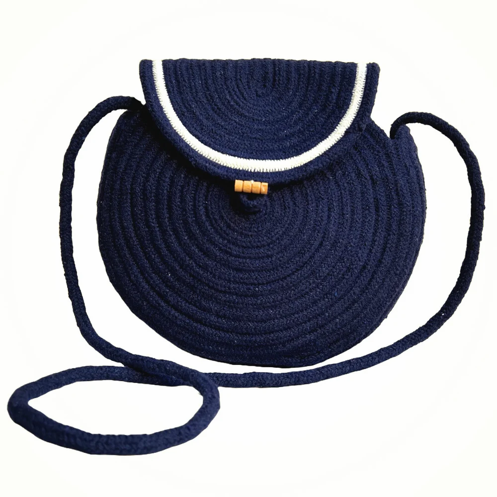 Ladies Yellow Jute Sling Bag