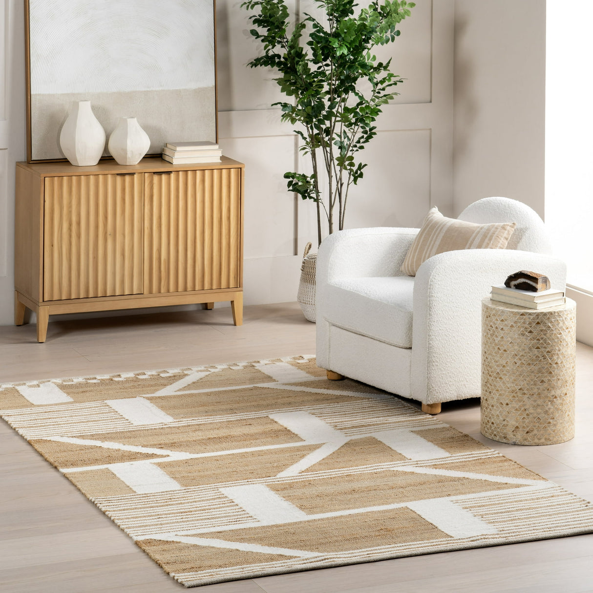 Braided Area Hemp Jute Rug Hand tufted Rug For Bedroom