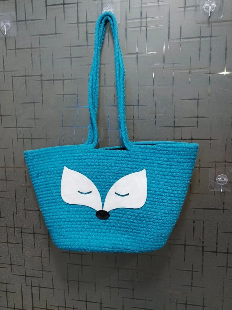 Sky Blue Ladies Jute Tote Bag