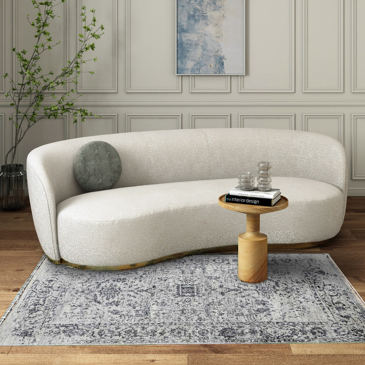 Hand knotted Oushak Modern living Room, Wool Oushak Carpets
