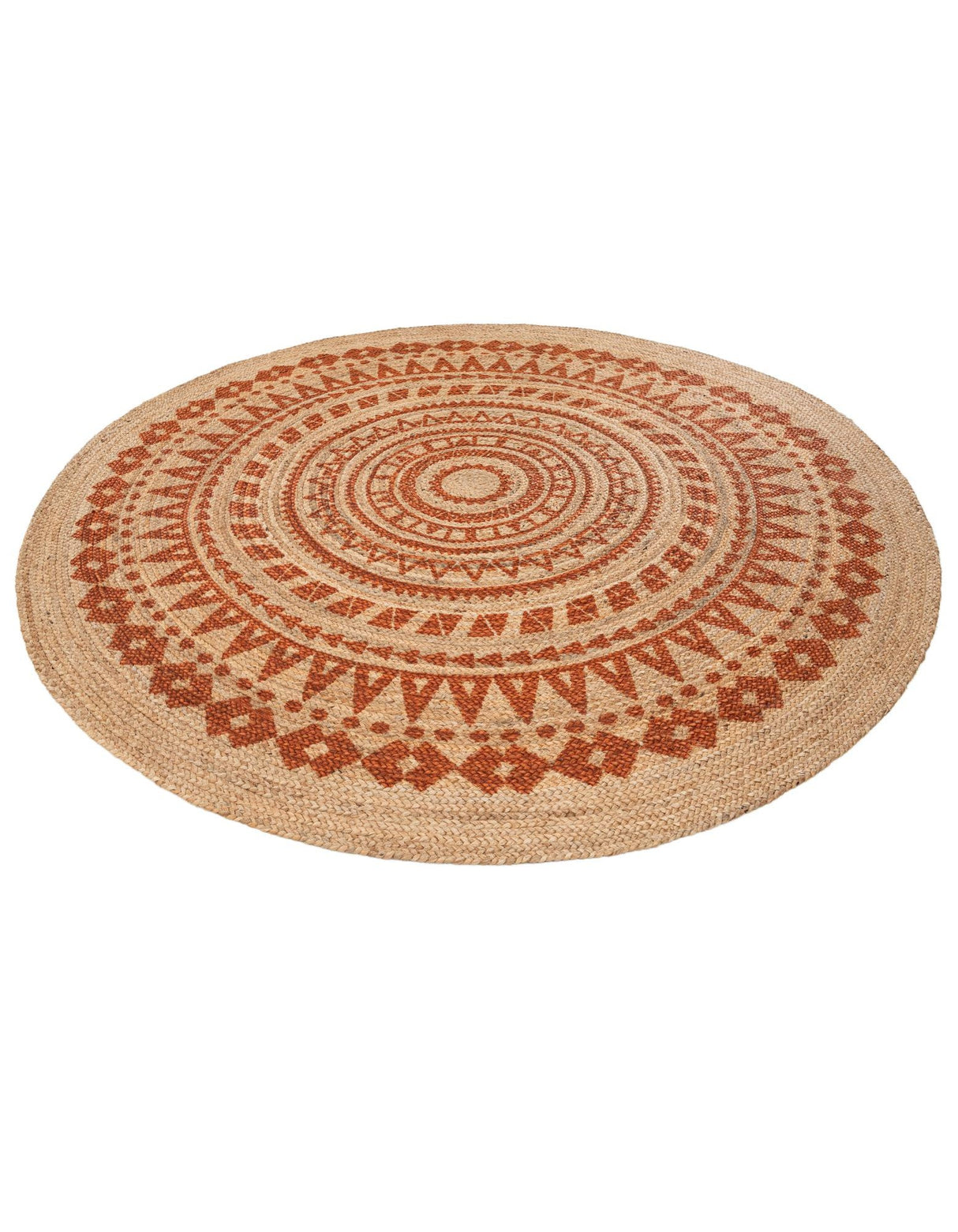 Natural Hand Braided Christmas Tree Printed Jute Rug