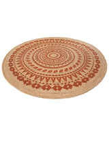 Handmade Braided Jute Rug – Natural Fiber Christmas Tree Printed Area Rug