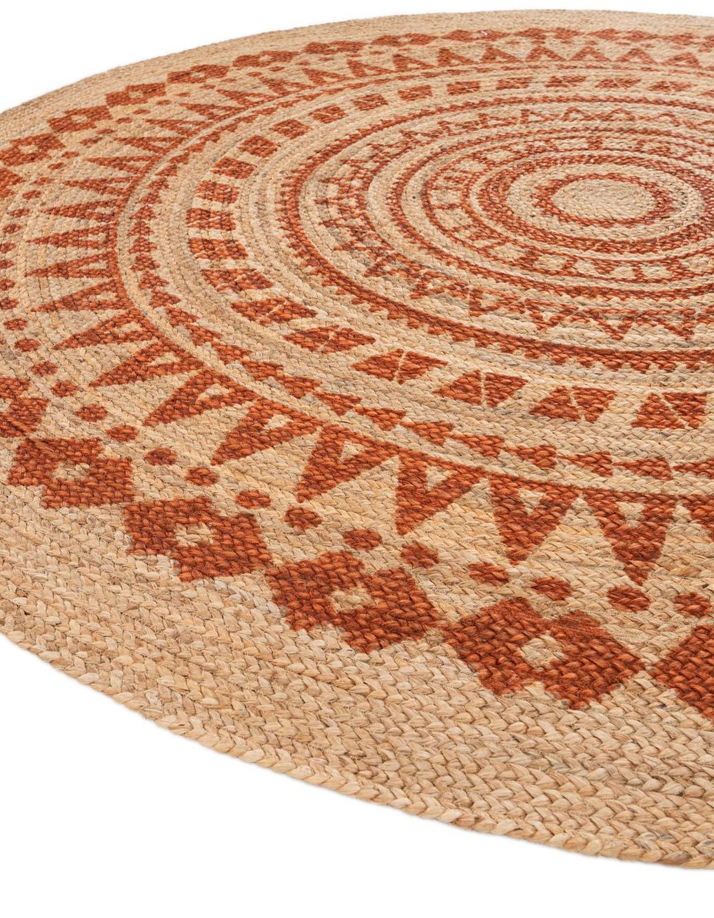 Natural Hand Braided Christmas Tree Printed Jute Rug