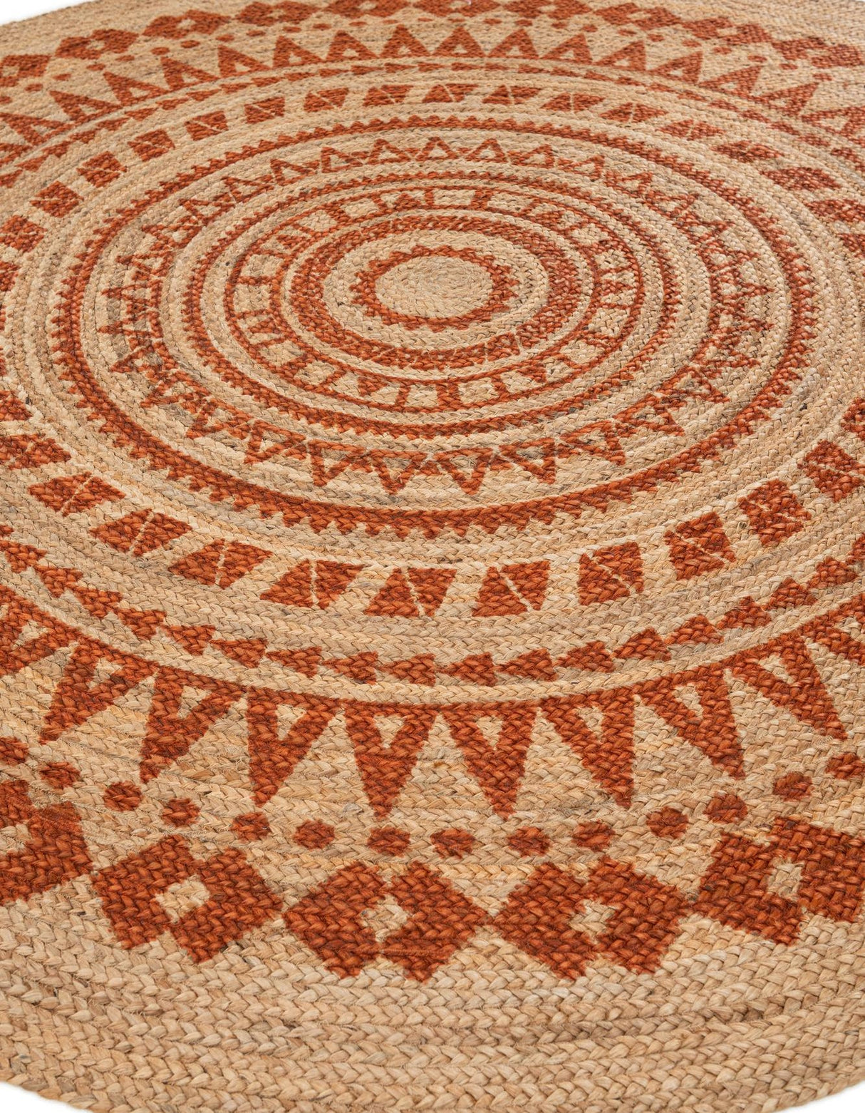 Natural Hand Braided Christmas Tree Printed Jute Rug