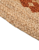 Handmade Braided Jute Rug – Natural Fiber Christmas Tree Printed Area Rug