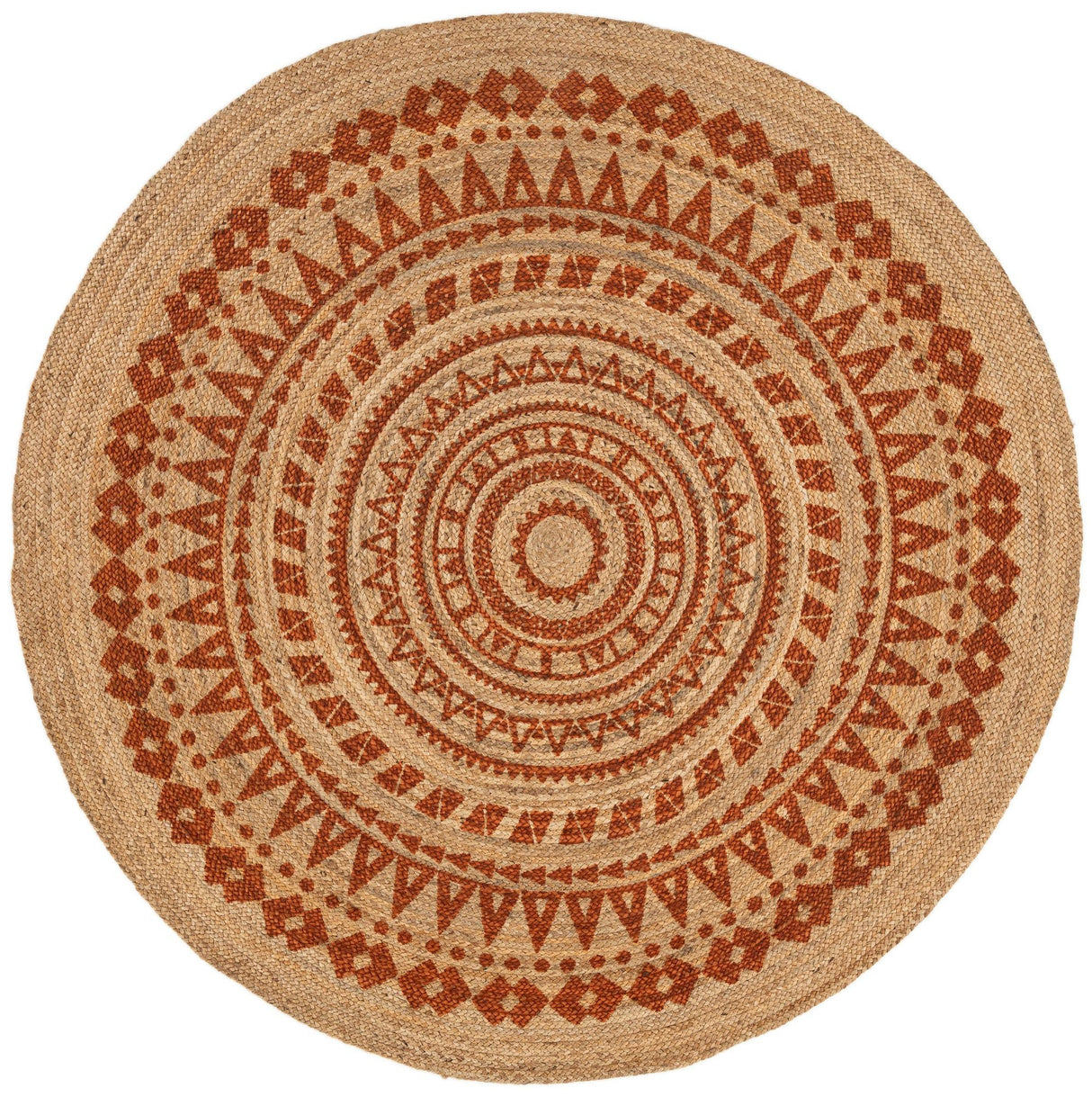 Natural Hand Braided Christmas Tree Printed Jute Rug