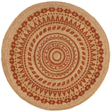 Natural Hand Braided Christmas Tree Printed Jute Rug