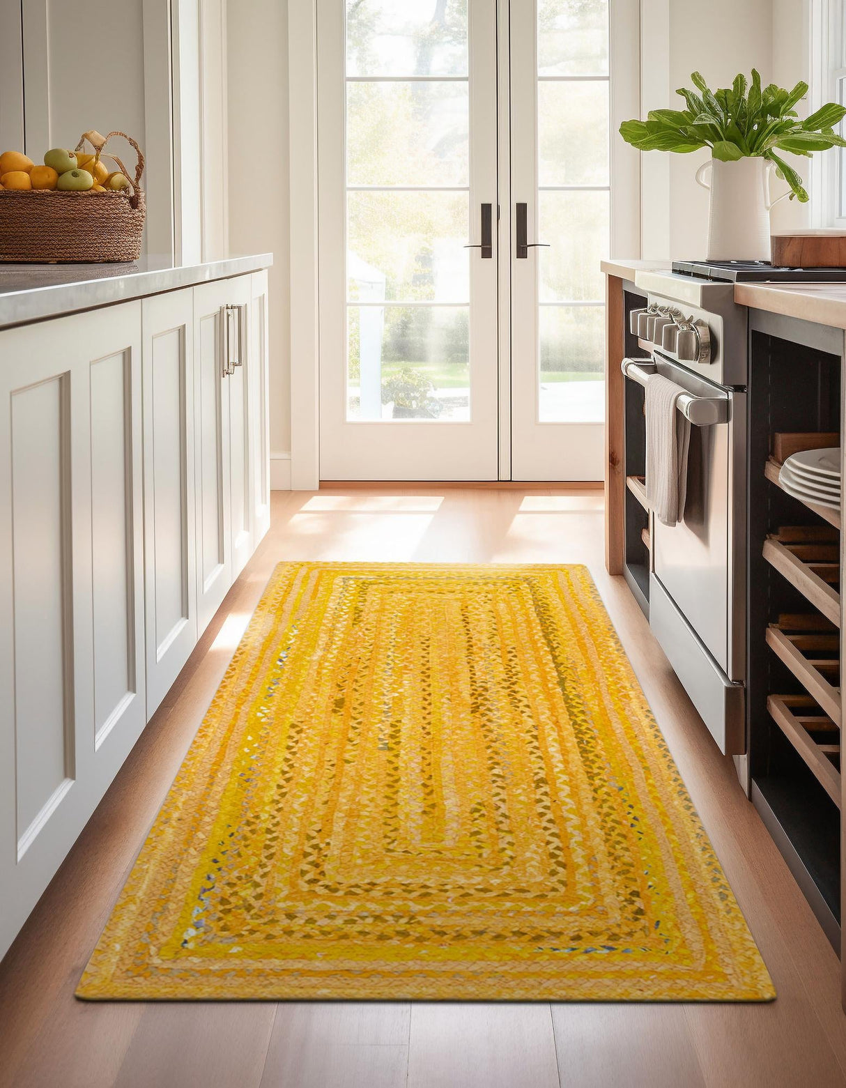Hand Braided Chindi Rug, Handwoven Cotton Jute